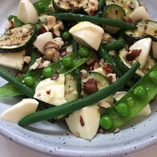 Courgette, bean, peas and Massimo’s Bocconcini salad