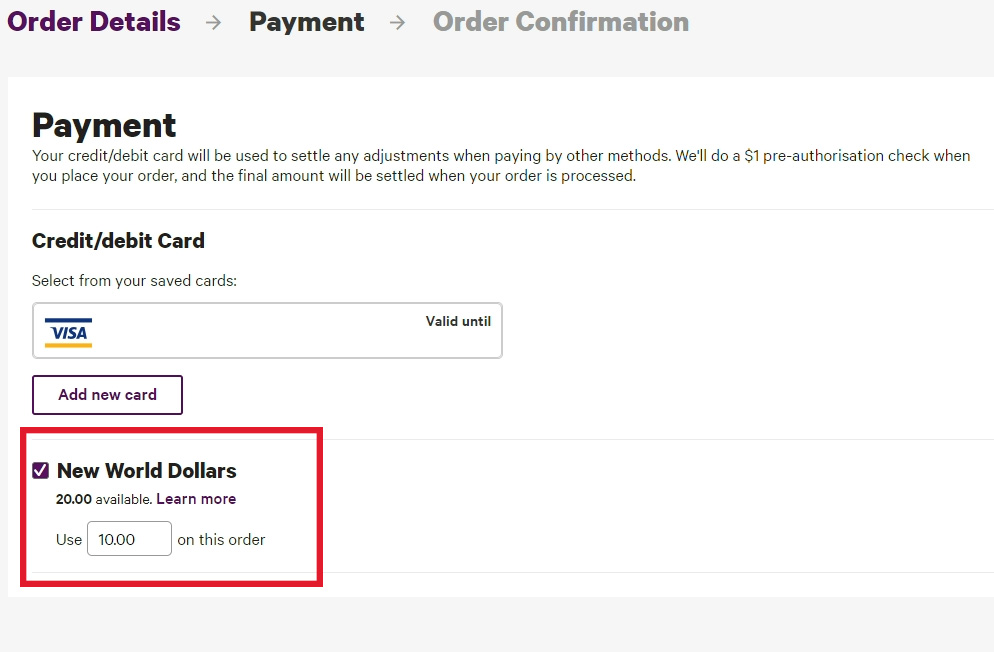New world gift card balance discount