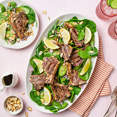 Garlicky grilled lamb loin chops