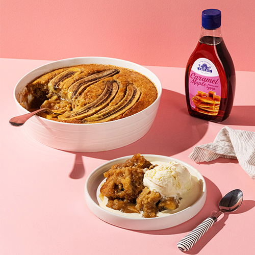 Banana caramel self-saucing pudding