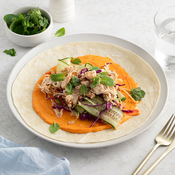 Thai style chicken wraps