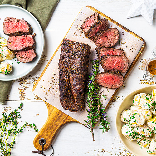 pepper-rubbed beef