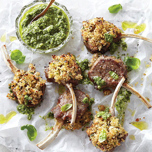 Coastal lamb cutlets with quinoa crust
