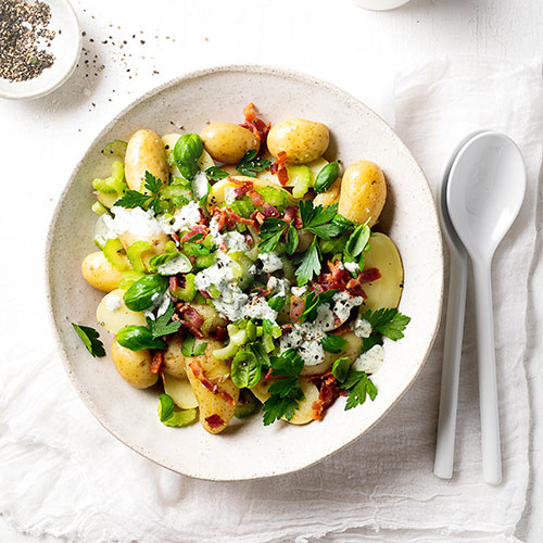 Green potato salad