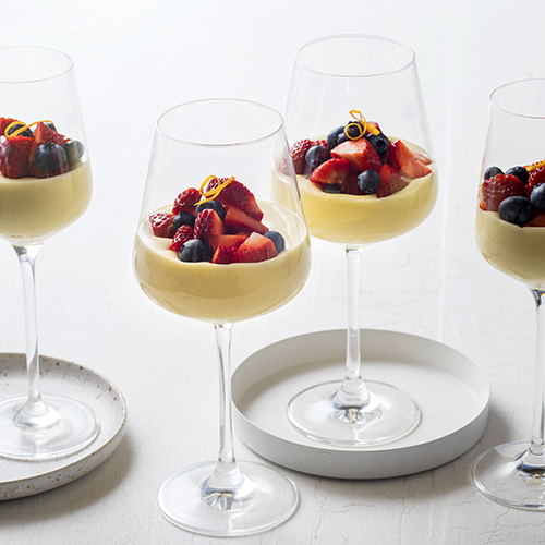 White chocolate mousse with berries