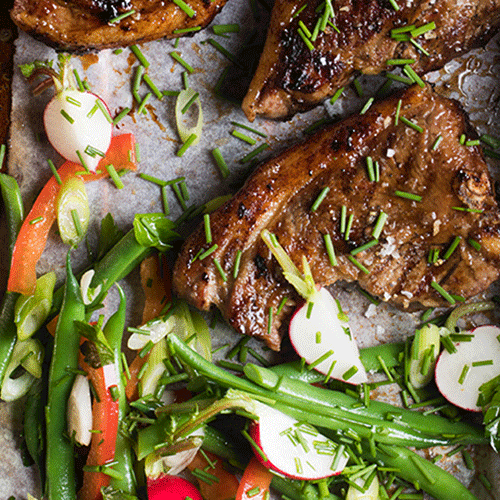 Sticky-glazed coastal lamb loin chops