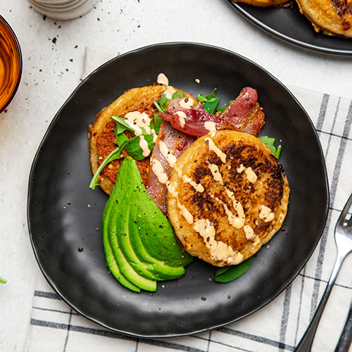 Savoury crumpet French toast New World