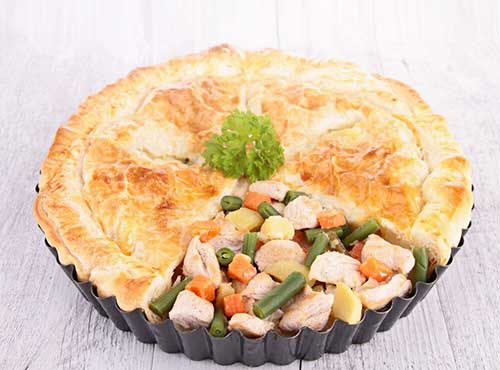 Chicken and vegetable pie