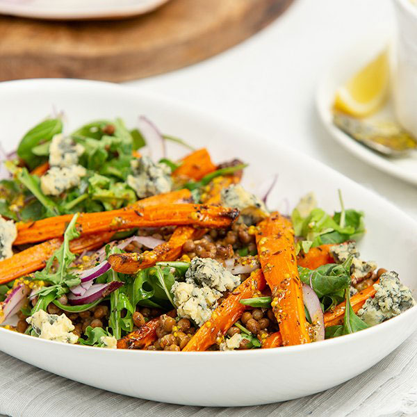 delicious roasted carrot and lentil salad