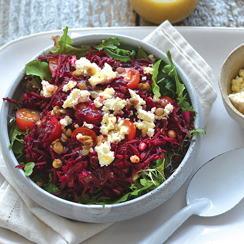 Raw Beetroot Feta And Lentil Salad New World