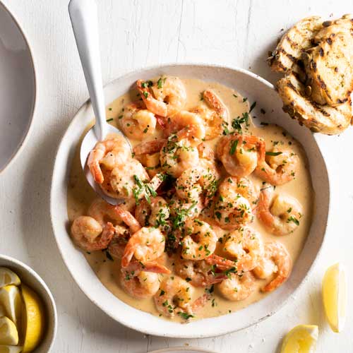 Creamy Garlic Prawns
