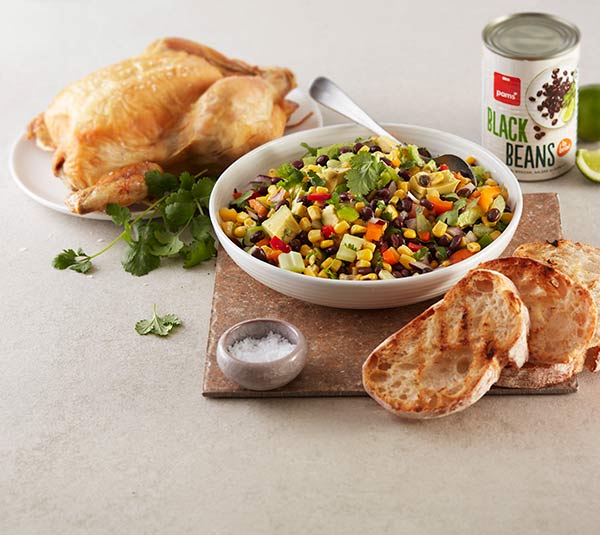 Black bean corn and capsicum salad