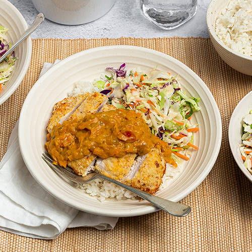Air fryer mango chicken katsu