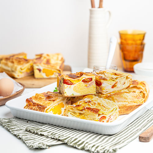 Bacon Egg Parmesan Pie