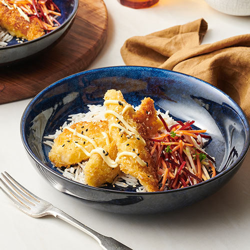 Chicken katsu with super slaw and sesame dressing
