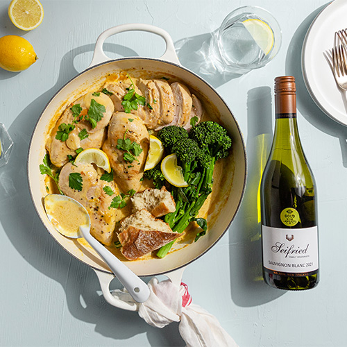 Chicken and white wine sauce