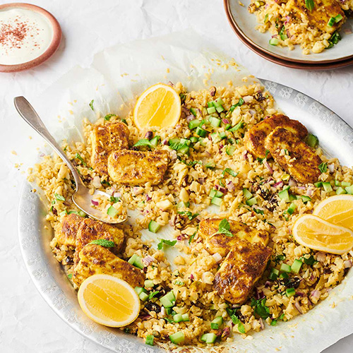 Haloumi and parsnip tabouli