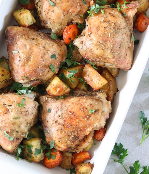 Herby chicken tray bake