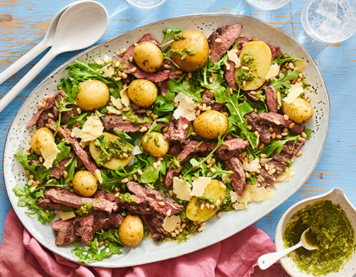 Italian-inspired warm steak salad