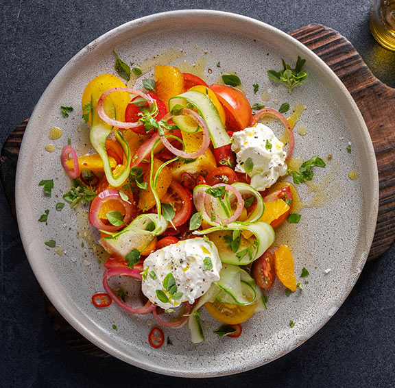 Tomato salad & whipped Mainland Creamy Feta
