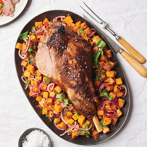Roast lamb with butternut salsa New World