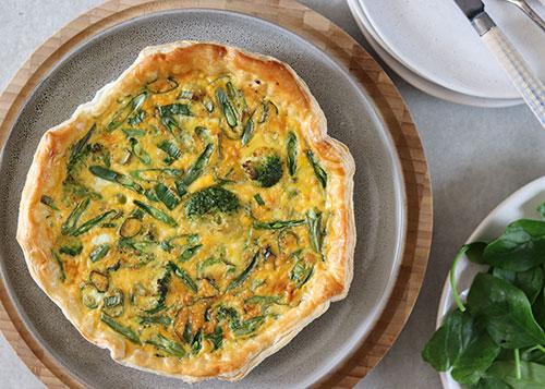 Spring vege quiche