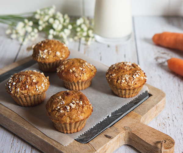 Carrot and banana oat muffins