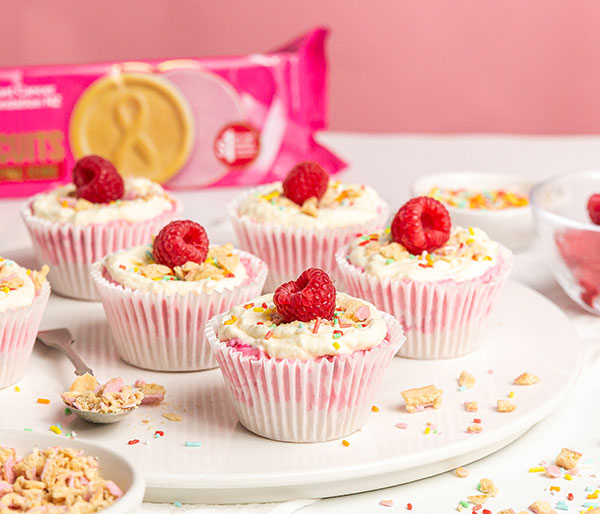Pink lemonade mini cheesecakes