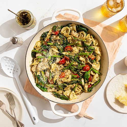25 Minute Pesto Chicken Tortellini
