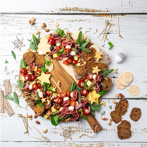 Antipasto Christmas wreath
