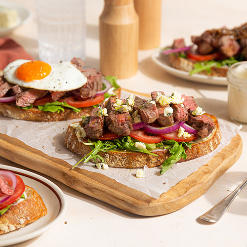 BBQ Steak Open Sandwiches