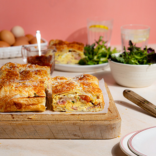 Bacon Egg Parmesan Pie