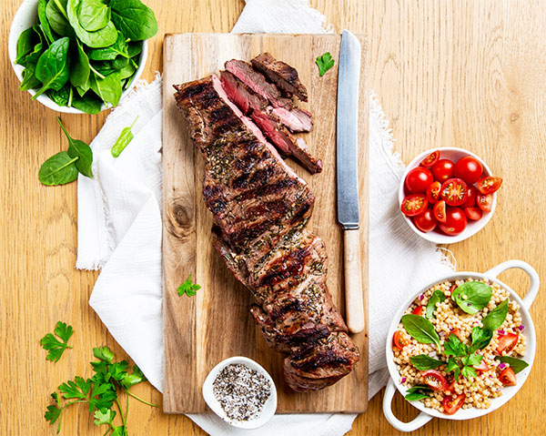 Deliciously cooked butterflied lamb leg