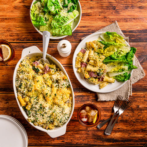 Corned-Beef-Rigatoni-with-Greens