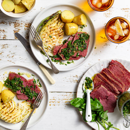 Corned Beef with Herby Caper Relish