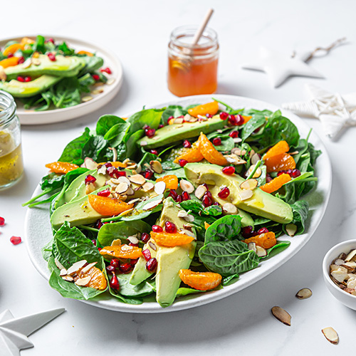 Festive Mandarin, Spinach and Almond Salad