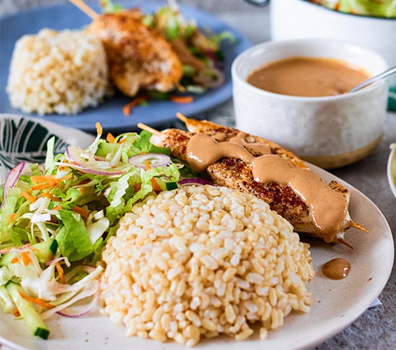 Chicken satay skewers