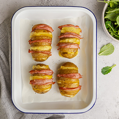 Ham and Cheese Stuffed Baked Potatoes