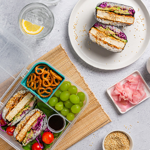 Katsu tofu sushi sandwiches