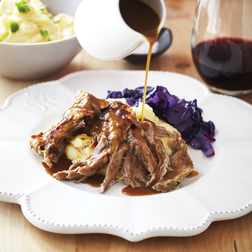 Slow cooked pulled lamb