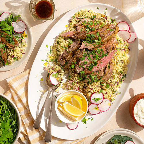 Spiced Butterflied Lamb Leg with Couscous Salad