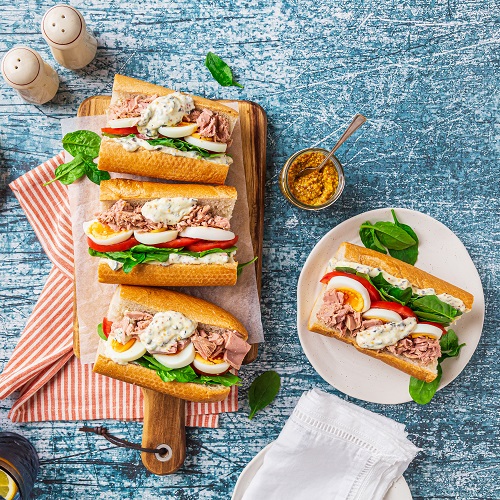 Tuna nicoise-inspired sandwich