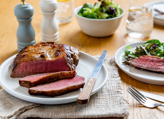 Deliciously cooked whole beef sirloin