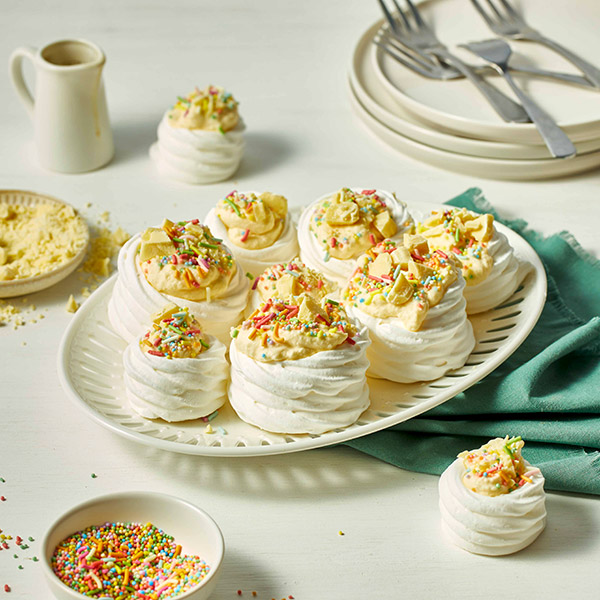 Magical meringues with rainbow sprinkles