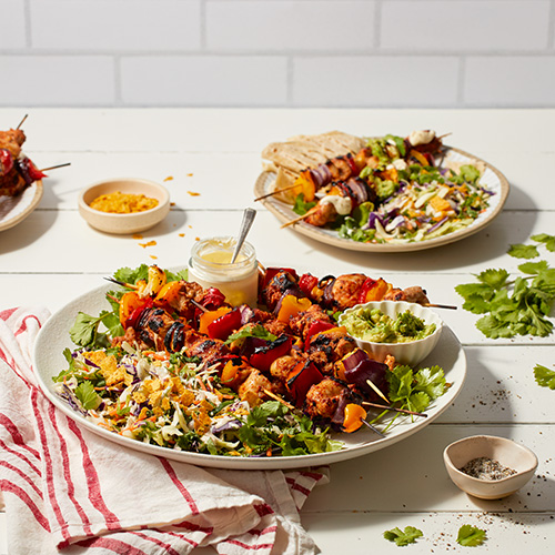 Mexican spiced chicken kebabs