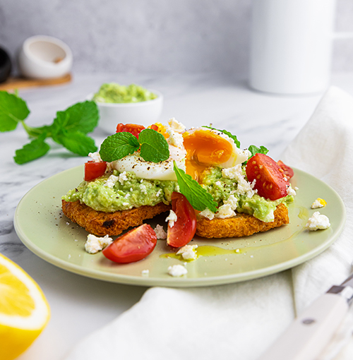 Smashed avo on hash browns