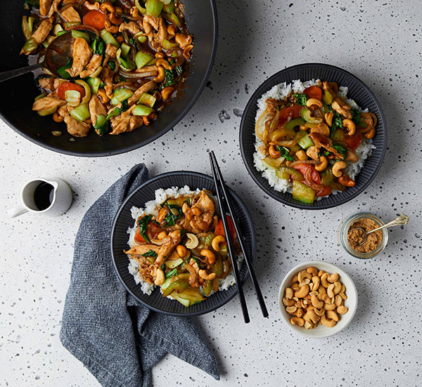 Delicious cashew chicken stir fry final recipe photography