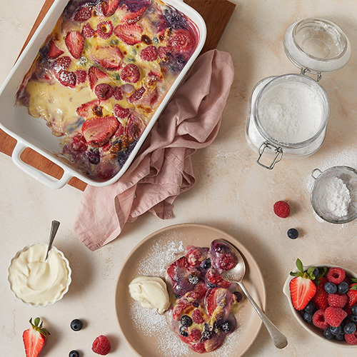 Cheats summer berry gratin