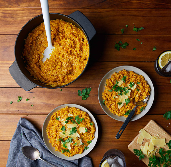 Delicious creamy pumpkin risotto