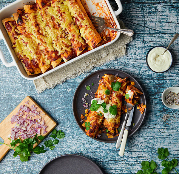 Delicious chicken enchiladas final recipe photography